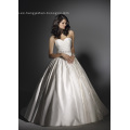 Vestido de bola Sweetheart Chapel Train Satin Beading Ruffled Boda Vestido